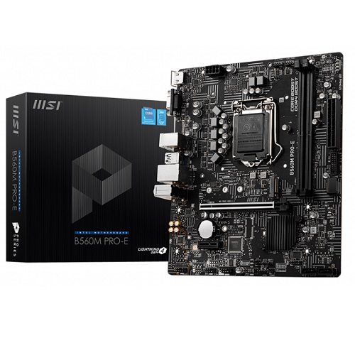 MSI B560M PRO-E Micro ATX Motherboard ( Intel LGA1200 Socket, Supports Intel 11th and 10th Gen Core Series CPU, 2 RAM Slots, Max 64GB RAM )