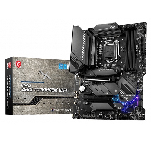 MSI MAG Z590 TOMAHAWK WIFI ATX Motherboard ( Intel LGA1200 Socket, Supports Intel 11th and 10th Gen Core Series CPU, 4 RAM Slots, Max 128GB RAM )