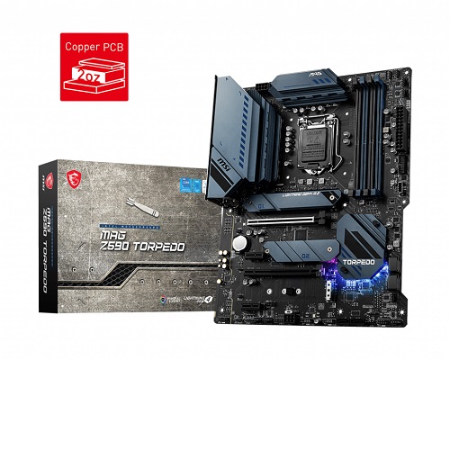 MSI MAG Z590 TORPEDO ATX Motherboard ( Intel LGA1200 Socket, Supports Intel 11th and 10th Gen Core Series CPU, 4 RAM Slots, Max 128GB RAM )