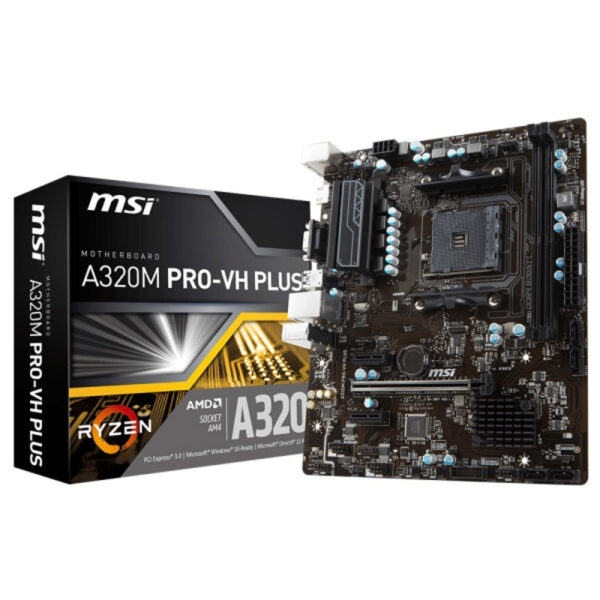 MSI A320M Pro-VH Plus M-ATX Motherboard ( AMD AM4 Socket, For Ryzen and Athlon Series CPU, 2 RAM Slots, Max 32 GB Memory ) - Image 2