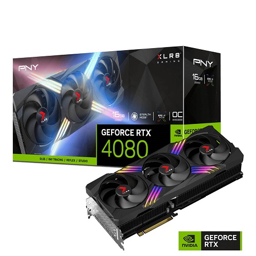 PNY Geforce RTX 4080 16 GB GDDR6X XLR8 GAMING VERTO TF 256 Bit Graphics Card with Triple Fans( VCG408016TFXXPB1-O )