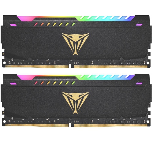 Patriot Viper Steel RGB 16GB ( 8GB x 2 Kit ) 3200MHz CL18 DDR4 Desktop RAM ( PVSR416G320C8K )