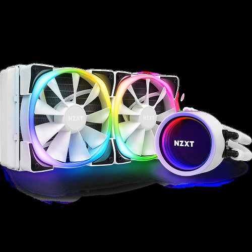 NZXT Kraken X53 RGB 240 AIO CPU Liquid Cooler With Two 120mm Aer RGB 2 Fans White ( RL-KRX53-RW )