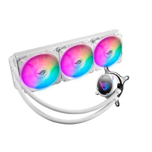 Asus ROG Strix LC 360 ARGB White Edition AIO CPU Liquid Cooler With Triple ROG 120mm Addressable RGB Radiator Fans