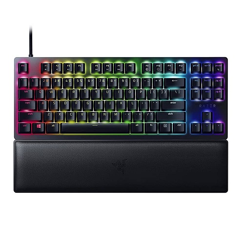 Razer Huntsman V2 Tenkeyless Mechanical RGB Wired Gaming Keyboard With Clicky Optical Purple Switches, Black ( RZ03-03940300-R3M1 )
