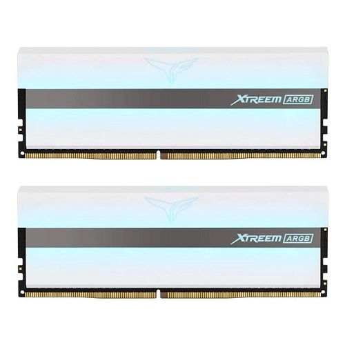 TeamGroup T-Force Xtreem ARGB 32GB 3600MHz CL18 ( 16GB X 2 Kit ) DDR4 Desktop RAM With RGB Heatsink, White ( TF13D432G3600HC18JDC01 )