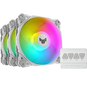 Asus TUF Gaming TF120 White 120mm ARGB Triple Fan Kit With ARGB Controller