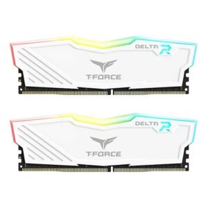 TeamGroup T-Force Delta RGB 32GB (16GBx2) DDR4 3200MHz CL16 Desktop RAM Desktop RAM With RGB -White ( TF4D432G3200HC16FDC01 )