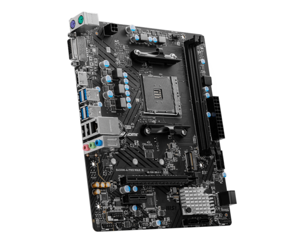 MSI B450M-A PRO MAX II mATX Motherboard ( AMD AM4 Socket, Supports AMD Ryzen 5000, 5000 G, 4000 G, 3000 , 3000 G, 2000 , 2000 G Series and 1000 Series Desktop CPU And Athlon with Radeon Vega Graphics Desktop CPU, 2x DDR4 RAM Slots, Max  64GB RAM ) - Image 3