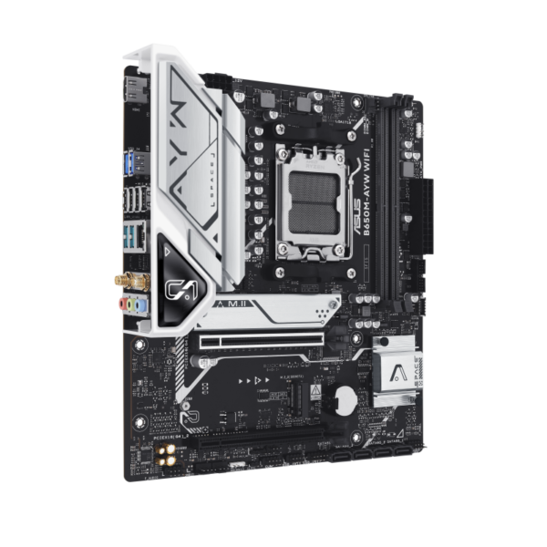 ASUS B650M-AYW WIFI Micro-ATX Motherboard ( AMD Socket AM5, Supports AMD Ryzen 9000, 8000, 7000 Series Desktop CPU, 2 x DDR5 RAM Slots, Max 96GB RAM ) - Image 7