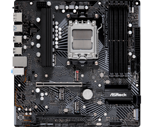 ASRock Phantom Gaming B650M PG Lightning Micro ATX Motherboard ( AMD Socket AM5 , Supports Ryzen 9000, 8000 and 7000 Series CPU, 4 x DDR5 Ram Slots Max 256GB RAM Support ) - Image 4
