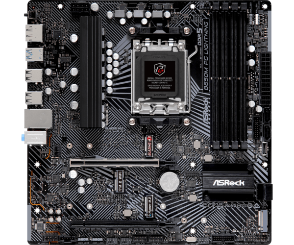 ASRock Phantom Gaming B650M PG Lightning Micro ATX Motherboard ( AMD Socket AM5 , Supports Ryzen 9000, 8000 and 7000 Series CPU, 4 x DDR5 Ram Slots Max 256GB RAM Support ) - Image 5