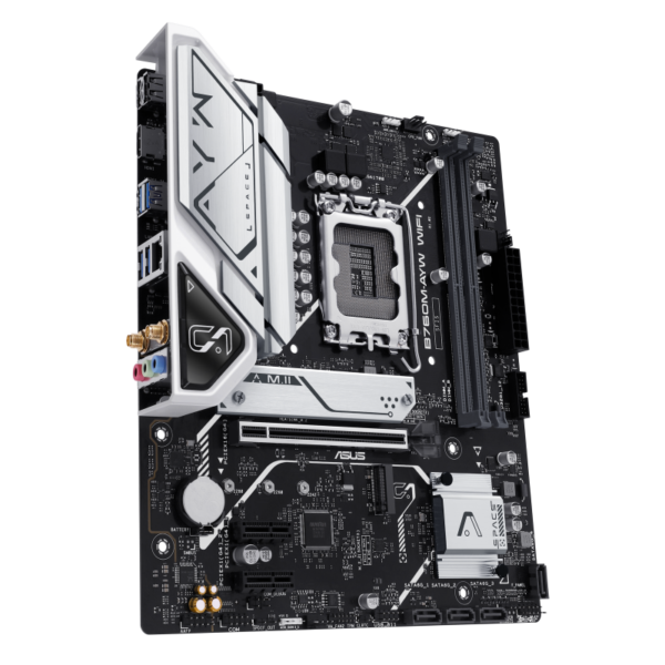 ASUS B760M-AYW WIFI mATX Motherboard ( Intel Socket LGA1700, Supports Intel Core 14th & 13th Gen Processors, Intel Core 12th Gen, Pentium Gold and Celeron CPU, 2 x DDR5 RAM Slots, Max 96GB RAM ) - Image 7