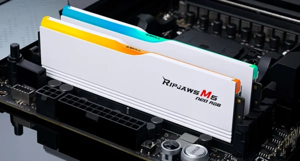 G.Skill Ripjaws M5 Neo RGB 32GB (2x16GB) DDR5 6000 MT/s CL36 AMD EXPO White Desktop RAM Kit ( F5-6000J3636F16GX2-RM5NRW ) - Image 2
