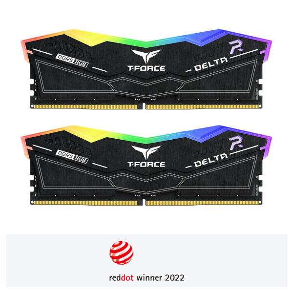TeamGroup Delta RGB 32GB (16GB x 2) DDR5 6000MHz CL30 Black Desktop RAM ( FF3D532G6000HC30DC01 )