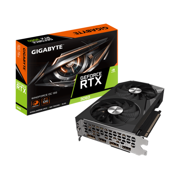 Gigabyte GeForce RTX 3060 WINDFORCE OC 12G (rev. 2.0) 12 GB GDDR6 192 bit Gaming Graphics Card With Dual Fans ( GV-N3060WF2OC-12GD ) - Image 2