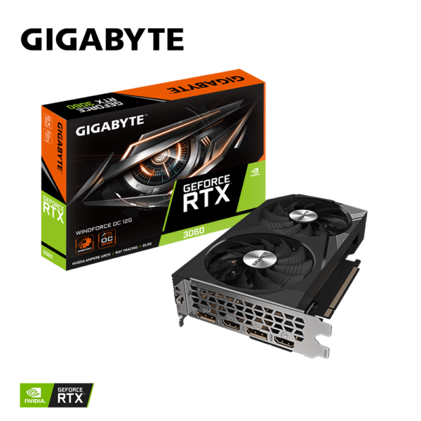 Gigabyte GeForce RTX 3060 WINDFORCE OC 12G (rev. 2.0) 12 GB GDDR6 192 bit Gaming Graphics Card With Dual Fans ( GV-N3060WF2OC-12GD )