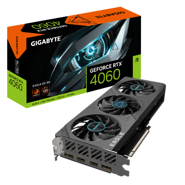 Gigabyte GeForce RTX 4060 EAGLE OC 8G 8 GB GDDR6 128 bit Gaming Graphics Card With Triple Fans ( GV-N4060EAGLE OC-8GD ) - Image 2