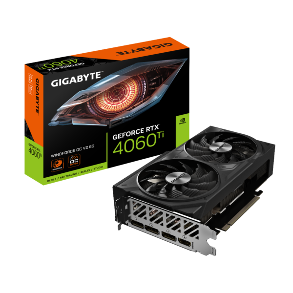 Gigabyte GeForce RTX 4060 Ti WINDFORCE OC V2 8G 8 GB GDDR6 128 bit Gaming Graphics Card With Dual Fans ( GV-N406TWF2OCV2-8GD )