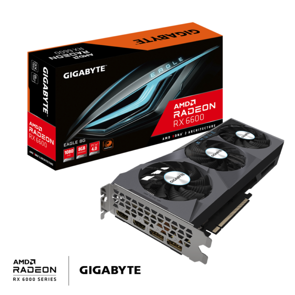 Gigabyte Radeon RX 6600 EAGLE 8G 8 GB GDDR6 128 bit Gaming Graphics Card With Triple Fans ( GV-R66EAGLE-8GD )
