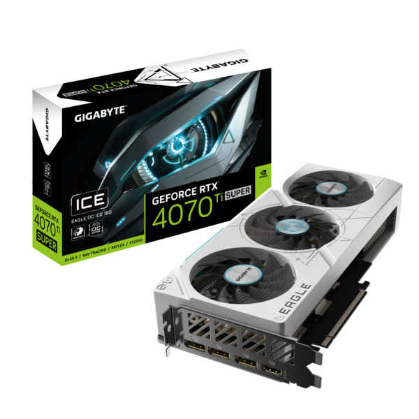 Gigabyte GeForce RTX 4070 Ti SUPER EAGLE OC ICE 16G 16 GB GDDR6X 256 bit Gaming Graphics Card With Triple Fans ( GV-N407TSEAGLEOC ICE-16GD )