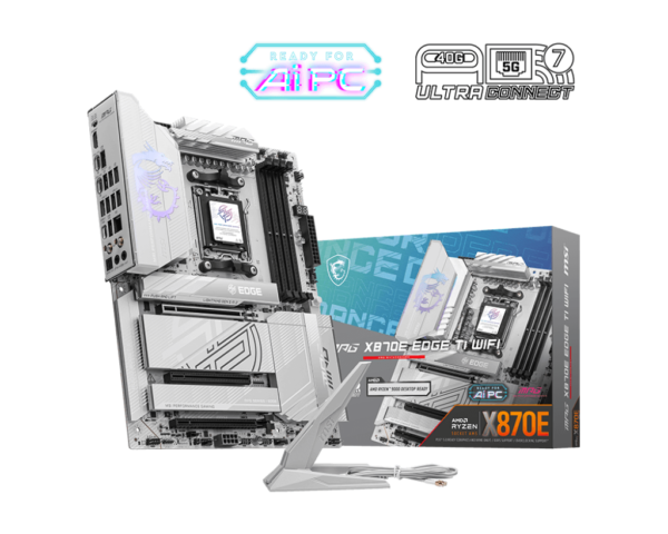MSI MPG X870E EDGE TI WIFI ATX Motherboard ( Intel Socket AM5, Supports AMD Ryzen 9000, 8000, 7000 Series Desktop CPU, 4x DDR5 RAM Slots, Max 256GB RAM )