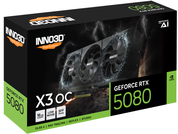 INNO3D GeForce RTX 5080 X3 OC 16GB GDDR7 256-bit Gaming Graphics Card With Triple Fans ( N50803-16D7X-17603930 ) - Image 3