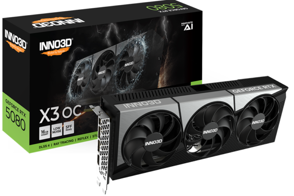 INNO3D GeForce RTX 5080 X3 OC 16GB GDDR7 256-bit Gaming Graphics Card With Triple Fans ( N50803-16D7X-17603930 )