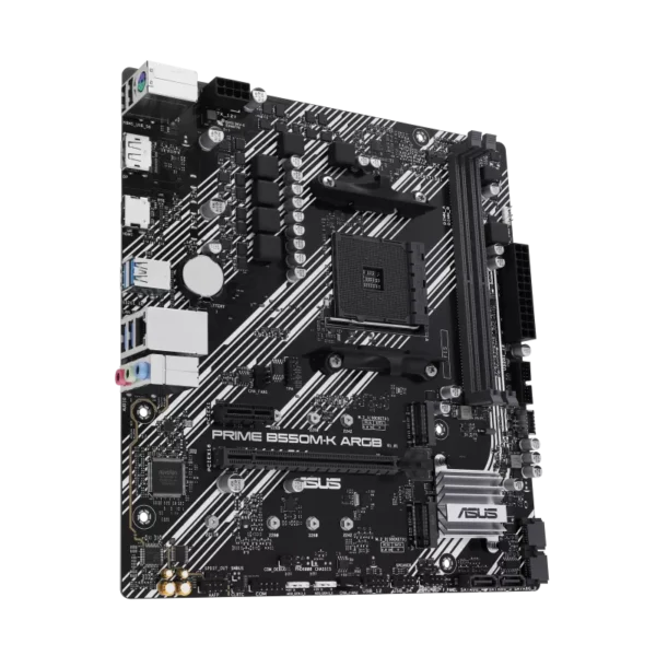 ASUS PRIME B550M-K ARGB micro-ATX Motherboard ( AMD Socket AM4, AMD Ryzen 5000 Series, 5000 G-Series, 4000 G-Series, 3000 Series Desktop CPU, 2 x DDR4 Ram slots, Max 64GB Memory ) - Image 5