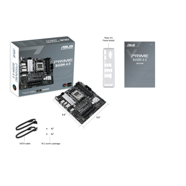 ASUS PRIME B650M-A II mATX Motherboard ( AMD Socket AM5, Support AMD Ryzen 9000 & 8000 & 7000 Series Desktop CPU, 4 x DDR5 Ram slots, Max 192GB Memory ) - Image 3