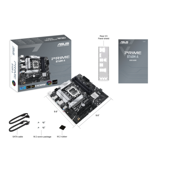 ASUS PRIME B760M-A-CSM mATX Motherboard ( Intel Socket LGA1700, Support Intel Core 14th & 13th Gen Processors, Intel Core 12th Gen, Pentium Gold and Celeron CPU, 4 x DDR5 Ram slots, Max 128GB Memory )