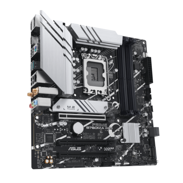 ASUS PRIME B760M-A WIFI-CSM mATX Motherboard ( Intel Socket LGA1700, Support Intel Core 14th & 13th Gen Processors, Intel Core 12th Gen, Pentium Gold and Celeron Cpu, 4 x DDR5 Ram slots, Max 128GB Memory ) - Image 3