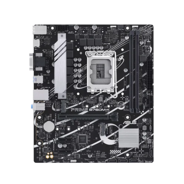 Asus PRIME B760M-K mATX Motherboard ( Support Intel LGA1700 Socket, Intel Core 14th & 13th Gen Processors, Intel Core 12th Gen, Pentium Gold And Celeron CPU, 2 x DDR5 RAM Slots, Max 96GB RAM ) - Image 2