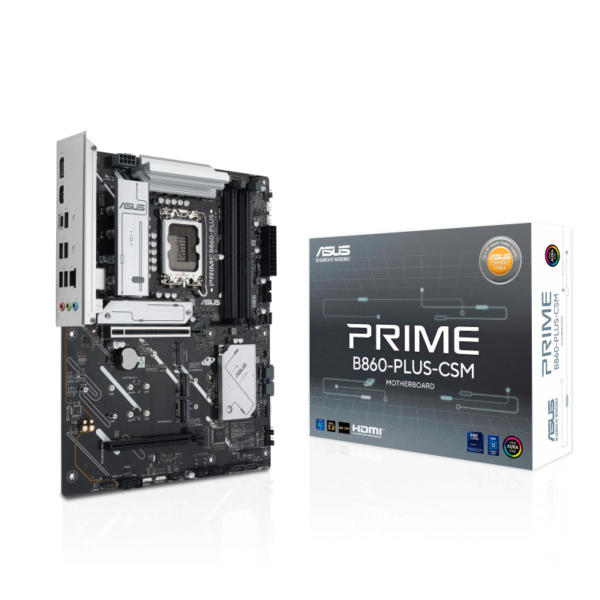 ASUS PRIME B860-PLUS-CSM ATX Motherboard ( Intel Socket LGA1851, Support Intel Core Ultra (Series 2) CPU, 4 x DDR5 Ram slots, Max 256GB Memory )