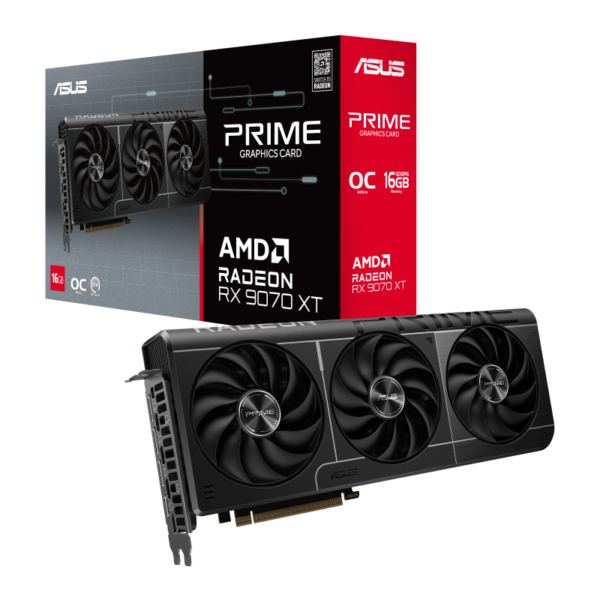 ASUS Prime Radeon RX 9070 XT OC Edition 16GB GDDR6 256-bit Gaming Graphics Card With Triple Fans ( PRIME-RX9070XT-O16G )