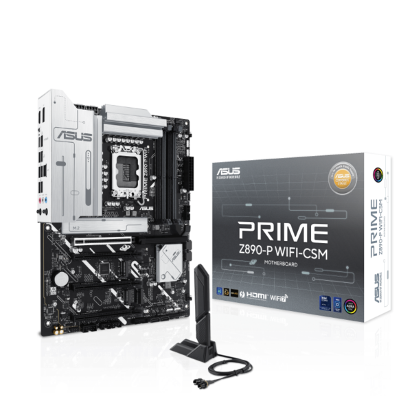 ASUS PRIME Z890-P WIFI-CSM ATX Motherboard ( Intel Socket LGA1851, Support Intel Core Ultra (Series 2) CPU, 4 x DDR5 Ram slots, Max 256GB Memory )