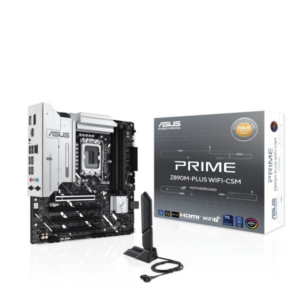 ASUS PRIME Z890M-PLUS WIFI-CSM m-ATX Motherboard ( Intel Socket LGA1851, Support Intel Core Ultra (Series 2) CPU, 4 x DDR5 Ram slots, Max 256GB Memory )