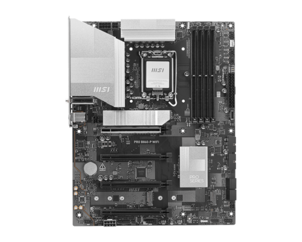 MSI PRO B860-P WIFI ATX Motherboard ( Intel LGA 1851 Socket, Supports Intel Core Ultra Processors (Series 2) CPU, 4x DDR5 RAM Slots, Max 256GB RAM ) - Image 2