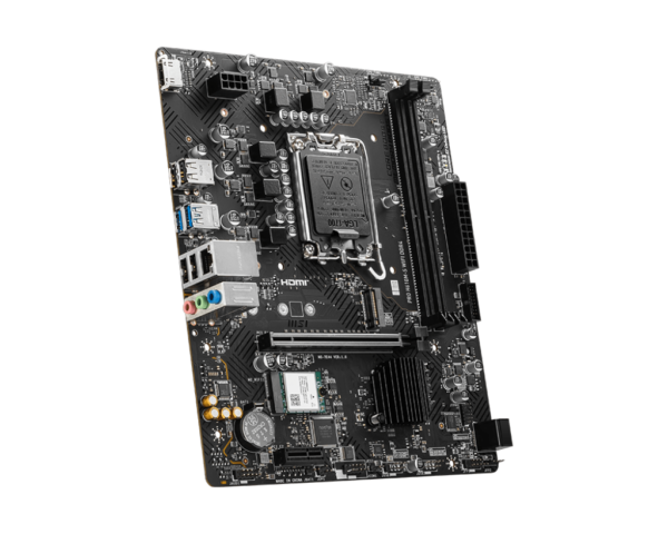 MSI PRO H610M-S WIFI DDR4 mATX Motherboard ( Intel LGA 1700 Socket, Support Intel Core 14th, 13th, 12th Gen Processors, Intel Pentium Gold and Celeron CPU, 2x DDR4 RAM Slots, Max 64GB RAM ) - Image 3