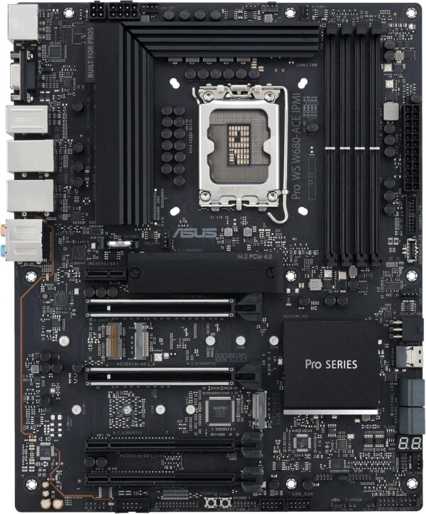 ASUS Pro WS W680-ACE IPMI ATX Motherboard ( Intel Socket LGA1700, Support Intel Core 14th & 13th Gen Processors, Intel Core 12th Gen, Pentium Gold and Celeron CPU, 4 x DDR5 Ram slots, Max 192GB Memory ) - Image 2
