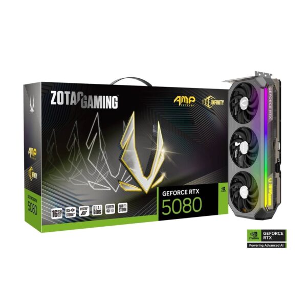 ZOTAC GAMING GeForce RTX 5080 AMP Extreme INFINITY 16GB GDDR7 256-bit Gaming Graphics Card With Triple Fans ( ZT-B50800B-10P )
