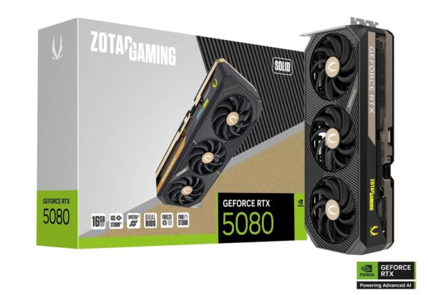ZOTAC GAMING GeForce RTX 5080 SOLID 16GB GDDR7 256-bit Gaming Graphics Card With Triple Fans ( ZT-B50800D-10P )