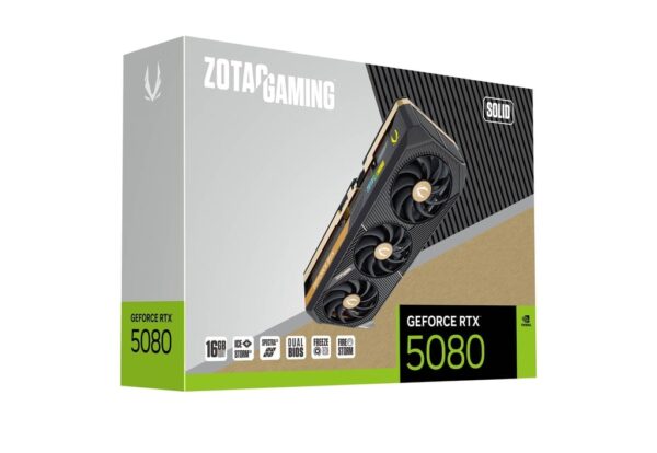 ZOTAC GAMING GeForce RTX 5080 SOLID 16GB GDDR7 256-bit Gaming Graphics Card With Triple Fans ( ZT-B50800D-10P ) - Image 2