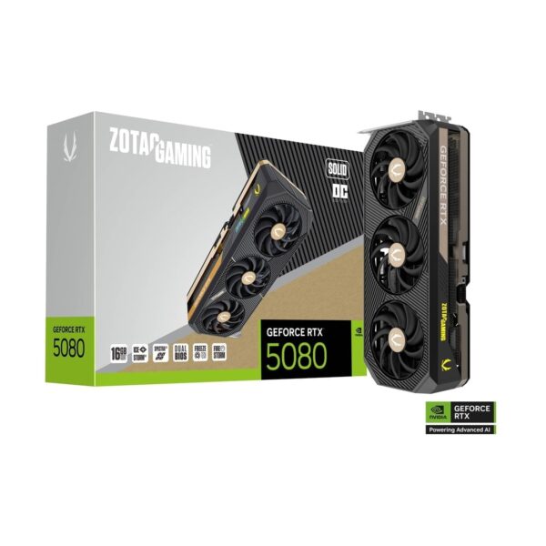 ZOTAC GAMING GeForce RTX 5080 SOLID OC 16GB GDDR7 256-bit Gaming Graphics Card With Triple Fans ( ZT-B50800J-10P )