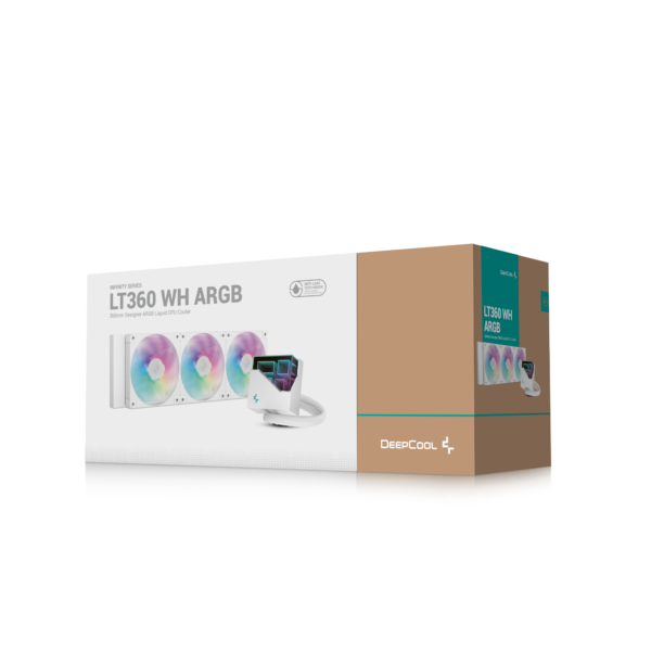 Deepcool LT360 WH ARGB 360mm White Liquid CPU Cooler With 3 x 120mm Precision-tuned FD12 ARGB Fans ( R-LT360-WHAMNC-G-1 ) - Image 7