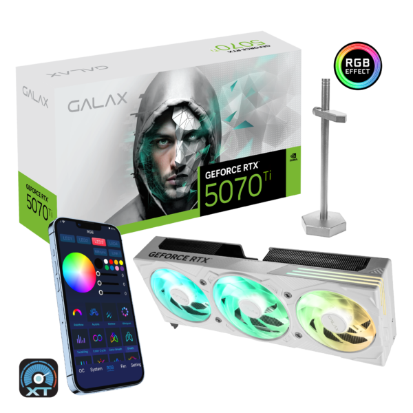 GALAX GeForce RTX 5070 Ti EX Gamer 1-Click OC White 16GB GDDR7 256-bit Gaming Graphics Card With Triple Fans ( 57IZN6MDBVGW ) - Image 2