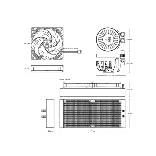 Arctic Liquid Freezer III 240 240 Black Liquid CPU Liquid Cooler With 2 x 120mm Silent and Powerful VRM Fan ( ACFRE00134A ) - Image 5