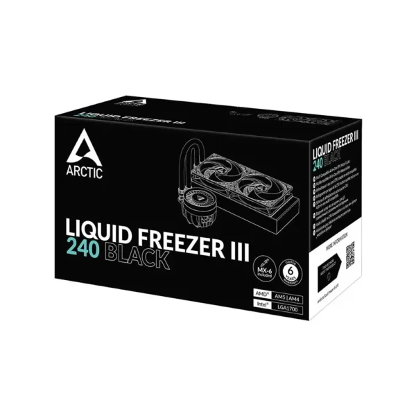Arctic Liquid Freezer III 240 240 Black Liquid CPU Liquid Cooler With 2 x 120mm Silent and Powerful VRM Fan ( ACFRE00134A ) - Image 4