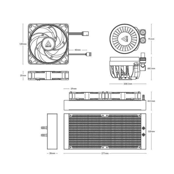 Arctic Liquid Freezer III 240 A-RGB Liquid Multi Compatible All-in-One CPU Water Cooler With 2 x 120mm P12 PWM PST A-RGB Fans ( ACFRE00142A ) - Image 5