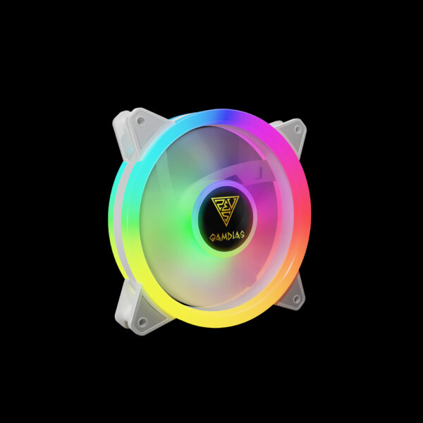 Gamdias AEOLUS M2-1204R WH 120 mm Refined Brilliance Exceeding Silence Four M2 ARGB Four Pack Chassis Fan - Image 3